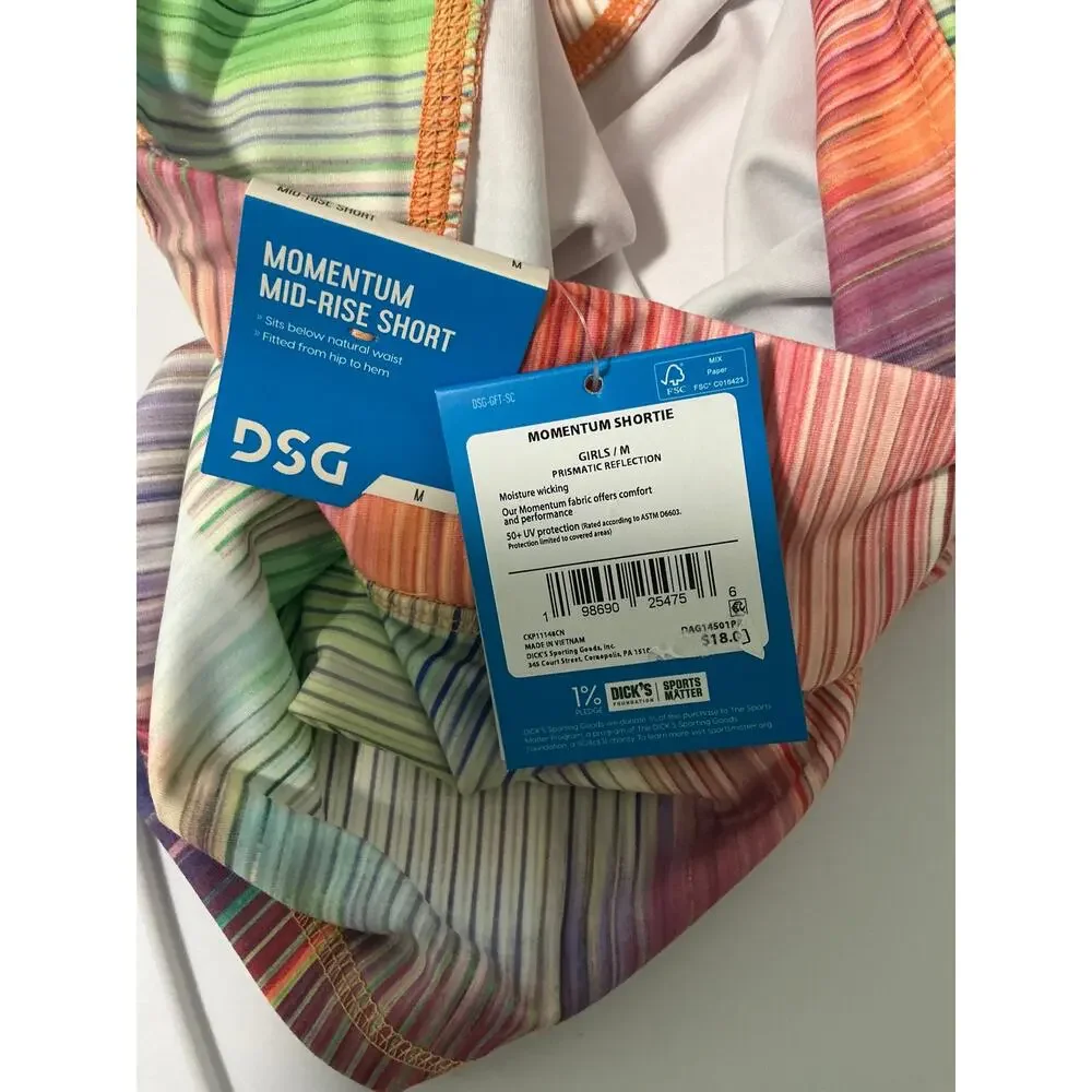 NWT DSG Girls Prismatic Reflection Momentum Shortie Shorts Youth Size Medium